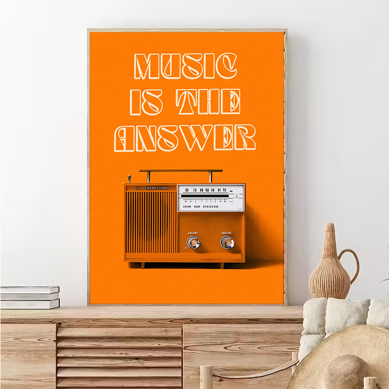 Audio Music Background Free - Винтажная картина на холсте без рамы