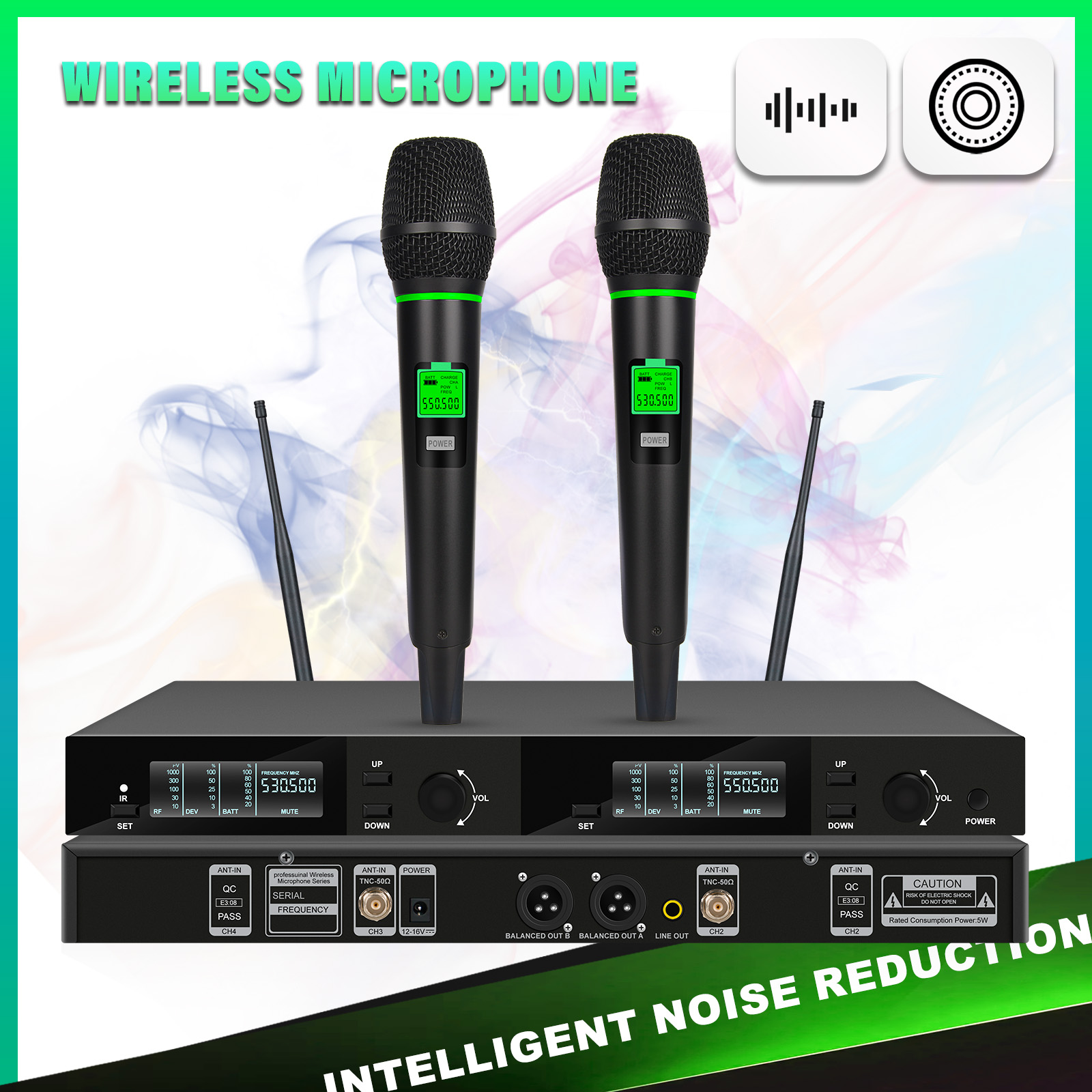 Shure Mic Sm58 - Беспроводная микрофонная система Real UHF, двойной